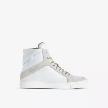 Высокие кроссовки High Flash из мятой кожи Zadig&Voltaire, цвет blanc