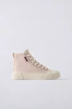 Высокие кроссовки из хлопка ZARA, разноцветный