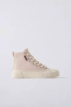 Высокие кроссовки из хлопка ZARA, разноцветный
