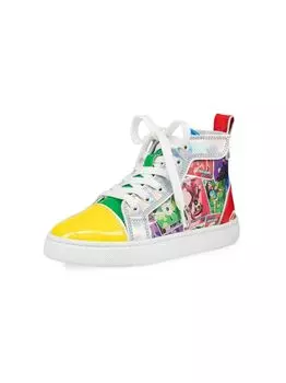 Высокие кроссовки Little Girl's & Girl's Funnytopi Christian Louboutin, разноцветный