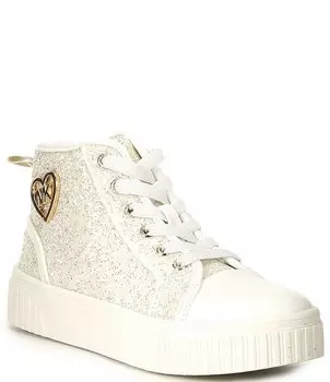 Высокие кроссовки MICHAEL Michael Kors Girls' Skate Glitter Split 3 (для малышей), белый