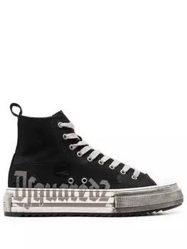 Высокие кроссовки на платформе Dsquared2, черный