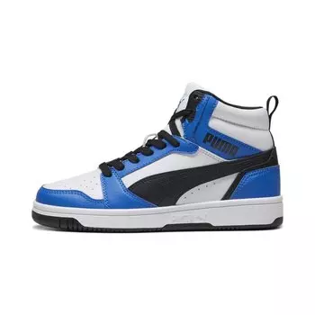 Высокие кроссовки Rebound V6 Mid Jr Unisex Puma, цвет puma white-puma black-racing blue