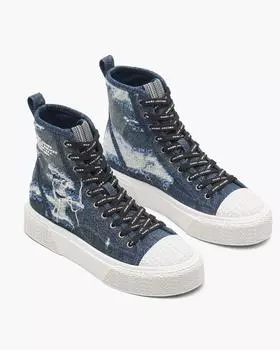 Высокие кроссовки Rip And Repair Denim Marc Jacobs, цвет Punk Indigo
