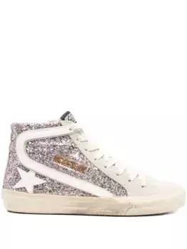 Высокие кроссовки с блестками GOLDEN GOOSE, розовый