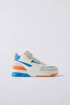 Высокие кроссовки с отделкой ZARA, оранжевый