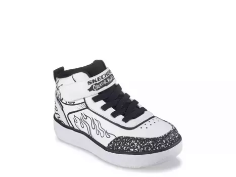 Высокие кроссовки Skechers Sport Court 92 Color-Blitz — детские, белые/черные