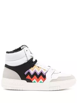 Высокие кроссовки со вставками и узором зигзаг Missoni, белый