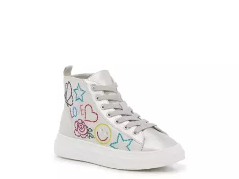 Высокие кроссовки Steve Madden Gwen — детские, серебристый металлик