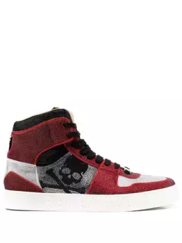 Высокие кроссовки Strass с кристаллами Philipp Plein, черный