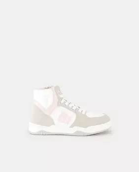 Высокие кроссовки в форме корзинки для девочек со шнуровкой и застежкой-молнией Mustang, белый