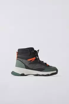 Высокие кроссовки в горном стиле ZARA, черный