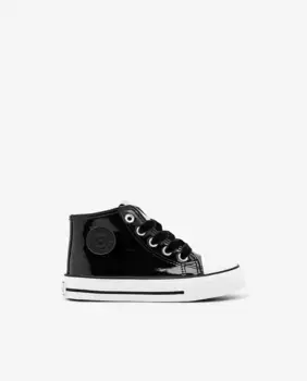 Высокие лаковые кроссовки для девочки на молнии сбоку Conguitos, черный