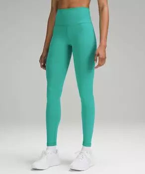 Высокие леггинсы Wunder Train Lululemon, зеленый