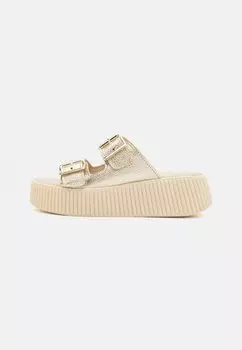 Высокие мюли Tamaris, цвет light gold