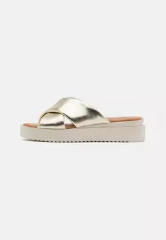 Высокие мюли Tamaris, цвет light gold metallic