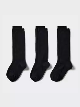 Высокие носки/3 пары Uniqlo, черный