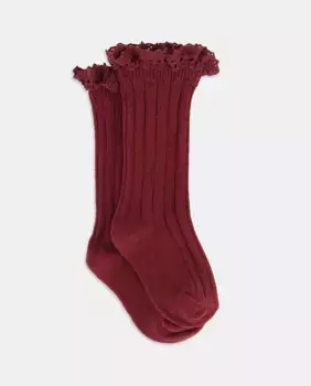 Высокие носки для девочки Cotton Juice, бордовый