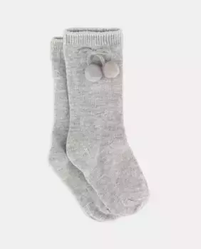 Высокие носки для девочки Cotton Juice, серый