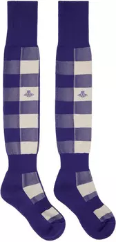 Высокие носки фиолетового и бежевого цвета Vivienne Westwood