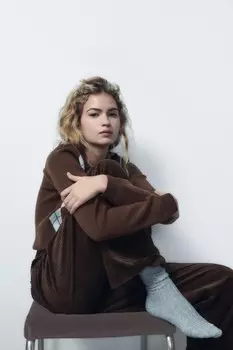 Высокие носки с диаметрами ZARA, серый мергель