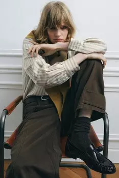 Высокие носки ZARA, серый мергель