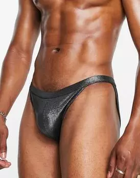 Высокие плавки из блестящей ткани ASOS DESIGN