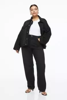 Высокие прямые джинсы H&amp;M+ в стиле 90-х, черный