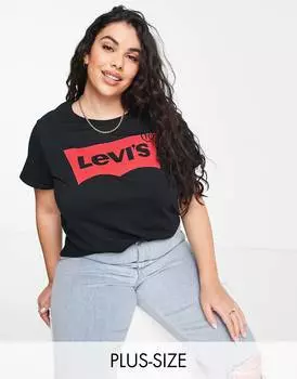 Высокие прямые джинсы Levi's Plus 70's светлого оттенка