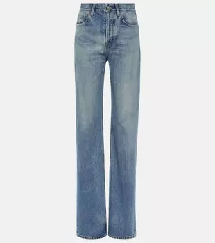Высокие прямые джинсы Saint Laurent, Charlotte Blue