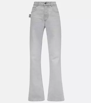 Высокие расклешенные джинсы Bottega Veneta, Light Grey
