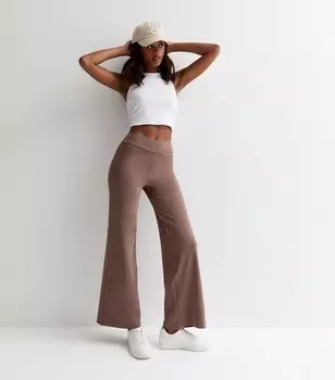 Высокие розовые широкие леггинсы New Look, розовый