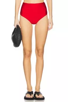 Высокие рюшевые бикини-ботомы Teya Simkhai, fiery red