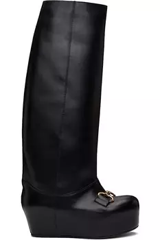 Высокие сапоги для верховой езды с пряжкой Laura Andraschko, черный