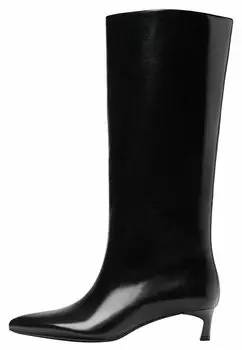 Высокие сапоги Kitten-Heel Stradivarius, черный