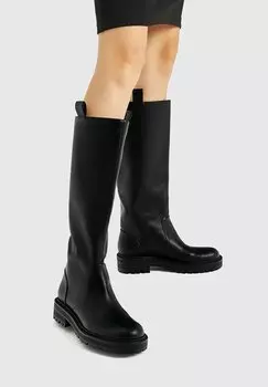 Высокие сапоги PULL&BEAR, черные