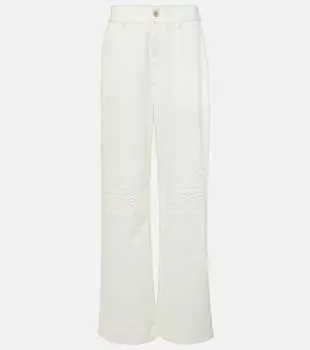 Высокие широкие джинсы с вышивкой Anagram Loewe, белый