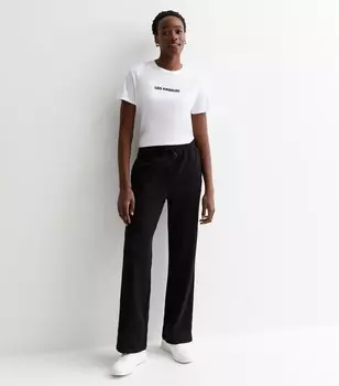 Высокие широкие джоггеры из джерси черного цвета New Look, черный