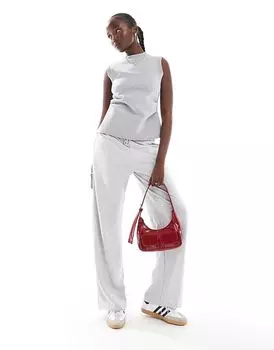 Высокие широкие джоггеры серого цвета Stradivarius