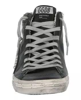 Высокие шлепанцы с заклепками Golden Goose, черный