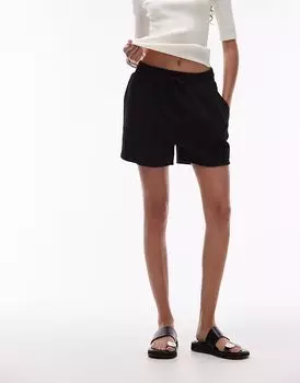 Высокие шорты-джоггеры Topshop черного цвета