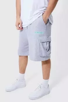 Высокие шорты-карго оверсайз с западкой и со сборами Boohoo, серый