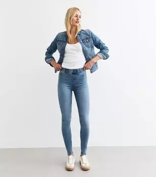 Высокие синие джеггинсы Lift & Shape Emilee New Look, синий