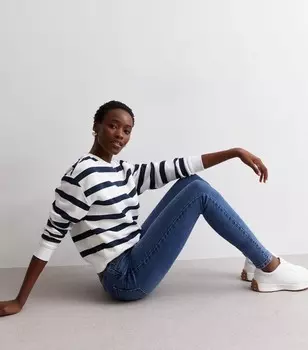 Высокие синие джинсы скинни Yazmin с высокой талией New Look, синий