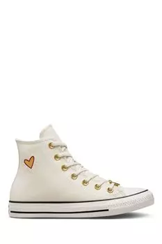 Высокие спортивные туфли Hearts Converse, белый