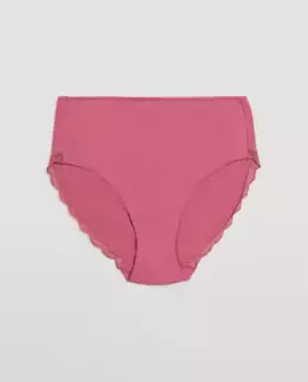 Высокие трусики из хлопка с кружевом на спине Ysabel Mora, розовый