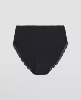 Высокие трусики из хлопка с кружевом на спине Ysabel Mora, черный