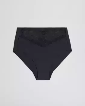 Высокие трусики Laser с кружевной отделкой Ysabel Mora, черный