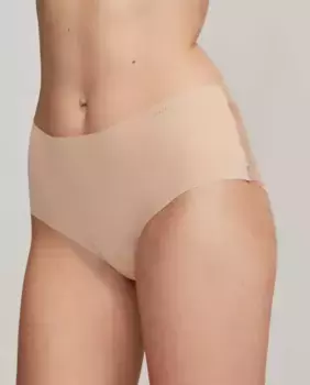 Высокие трусики с лазерной резкой из кружева и микрофибры Gisela, цвет Nude