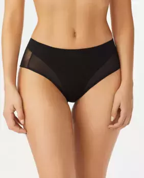 Высокие трусики-стринги с тюлем Promise, черный